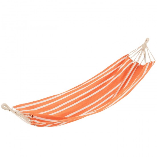 J Line Hamac Rayures Coton Polyester Orange Blanc L200xB100 cm JLine 51605 by Jolipa 51605.