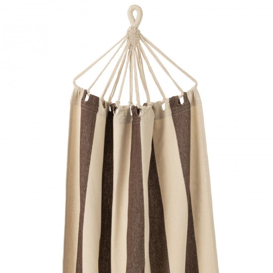 J-Line J Line hamacs avec corde Jolipa Hamac Grandes Rayures Coton Polyester Marron Ecru.