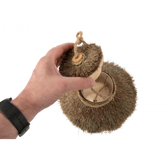 J-Line J Line nichoirs Jolipa Nichoir Suspendu Mangeoire Bois Herbes Séchées Naturel.