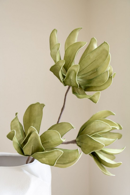 Jolipa Fleur Branche 3 Tetes Eva Vert.