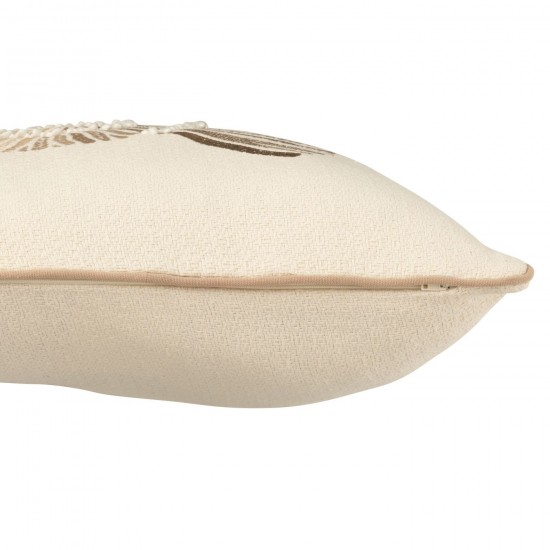 J-Line J Line coussins Jolipa Coussin Coquillage Coton Crème Beige.