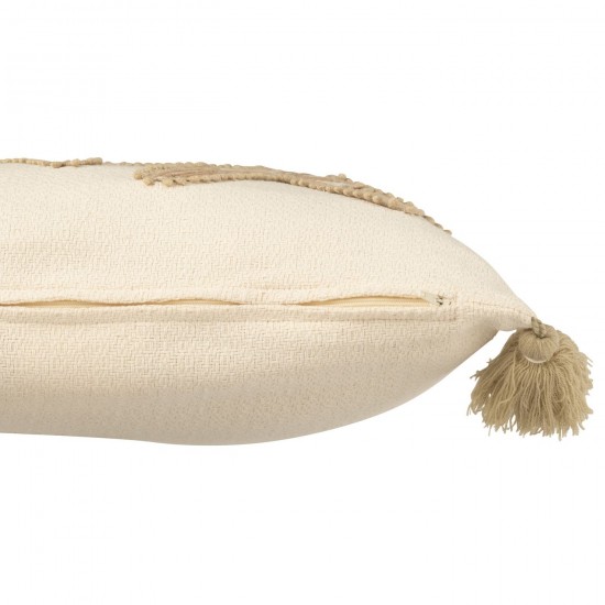 J-Line J Line coussins Jolipa Coussin Étoiles De Mer Floches Coton Crème Beige.