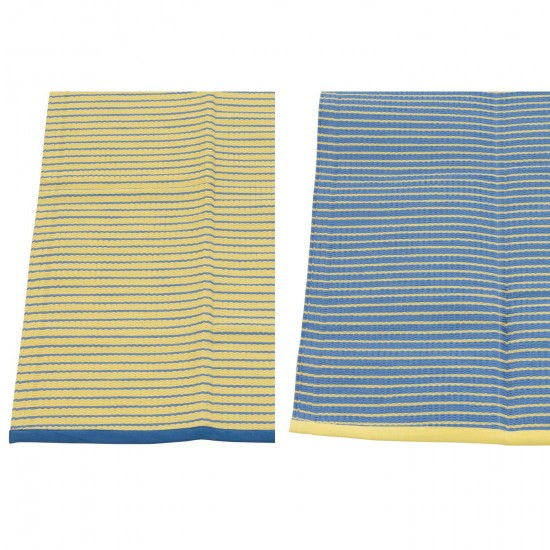 J-Line J Line sacs de plage Jolipa Sac Tapis De Plage Dolce Vita Coton Plastique Bleu Jaune Assortiment De 2.