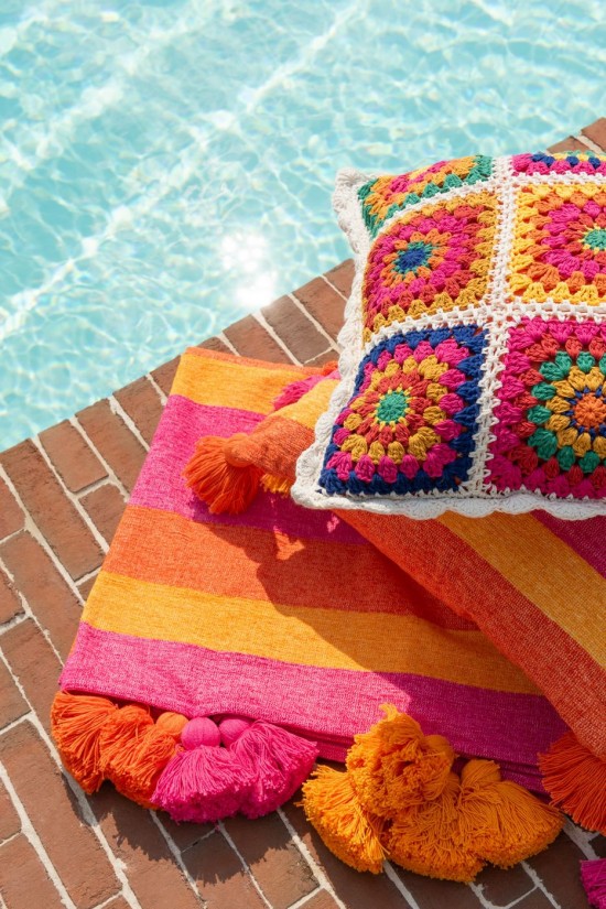 Jolipa Coussin Crochet Coton Polyester Mix.