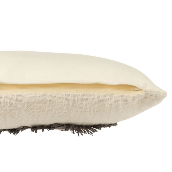 J-Line J Line coussins Jolipa Coussin Poisson Coton Laine Blanc Beige Marron.