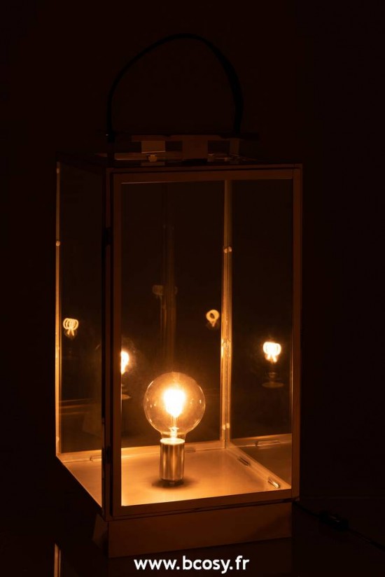 J-Line J Line lanternes photophores Jolipa Lanterne Lampe Metal Verre Or.