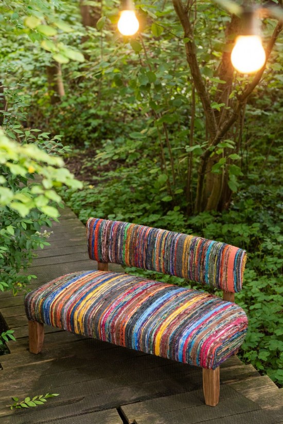 J-Line Sofa 2 Persone Chindi Legno/Tessuto Mix.