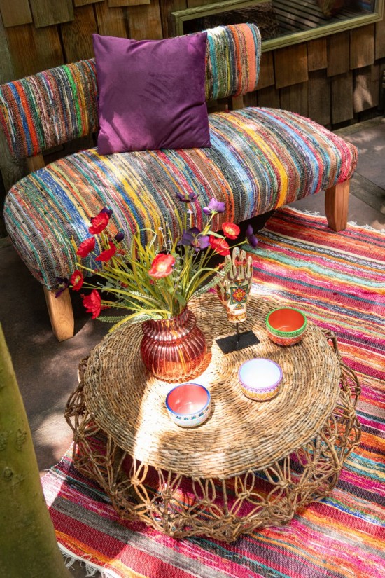 Jolipa Sofa 2 Persone Chindi Legno/Tessuto Mix.