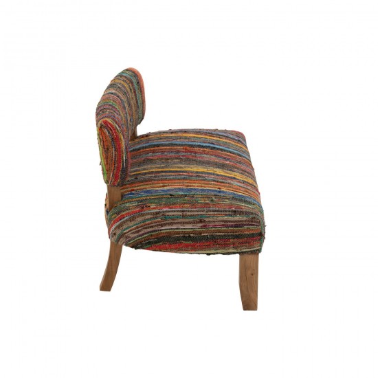 J-Line J Line fauteuils Jolipa Fauteuil 2 Personnes Chindi Bois Textile Mix.