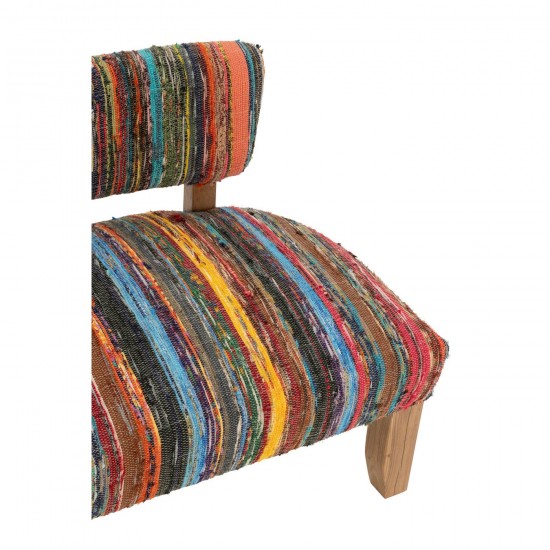 J-Line J Line fauteuils Fauteuil 2 Personnes Chindi Bois Textile Mix.