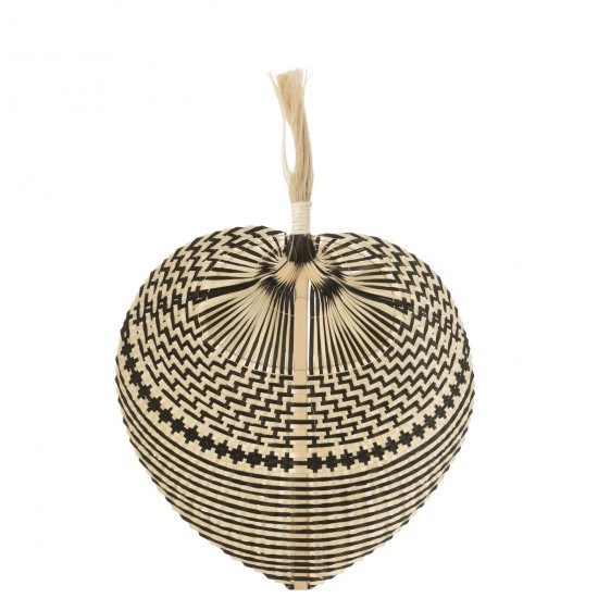 J Line Éventail Tissé Bambou Naturel Noir Large L39xB39xH56 cm JLine 51837 by Jolipa 51837.