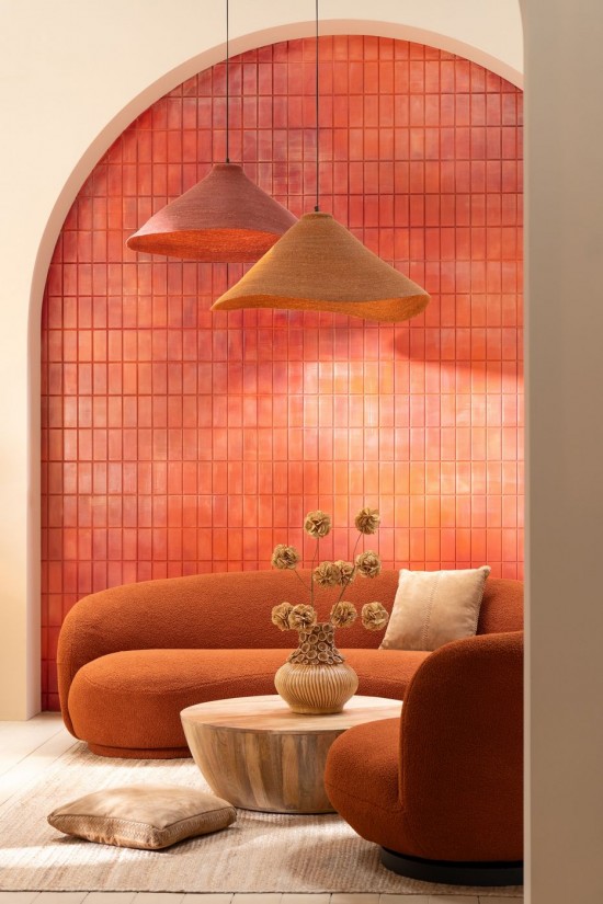 J-Line J Line lampes suspendues suspensions pendantes Lampe Suspendue Jonc De Mer Rouille.