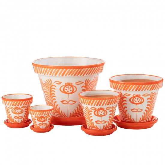 J-Line J Line cachepots de fleur Jolipa Flowerpot Plate Granada Handmade Painted Ceramic Naranja Extra Large.