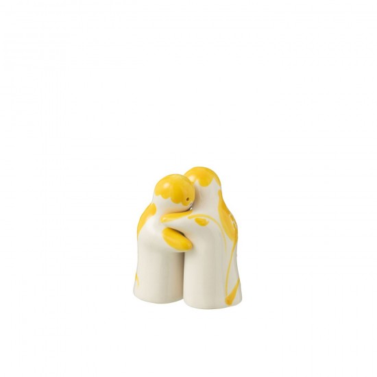 J Line Salt&Pepper Granada Ceramic White Yellow L7xB5xH8 cm JLine 52069 by Jolipa 52069.