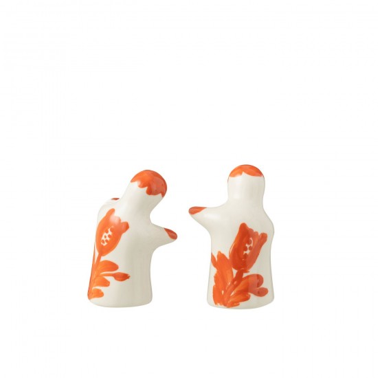 J-Line J Line série de vaisselle Jolipa Salt Pepper Granada Ceramic White Orange.