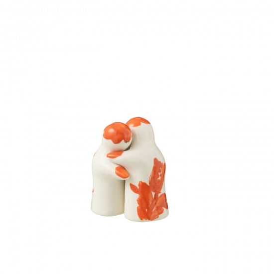 J Line Salt&Pepper Granada Ceramic White Orange L7xB5xH8 cm JLine 52086 by Jolipa 52086.