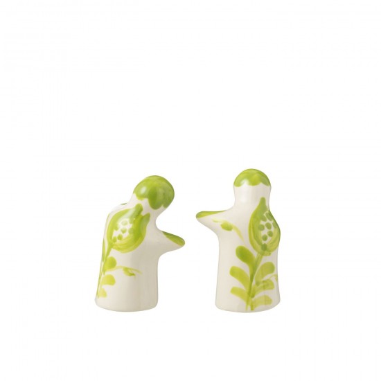 J-Line J Line série de vaisselle Jolipa Salt Pepper Granada Ceramic White Green.