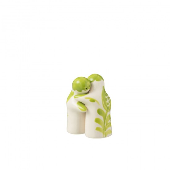 J Line Salt&Pepper Granada Ceramic White Green L7xB5xH8 cm JLine 52103 by Jolipa 52103.