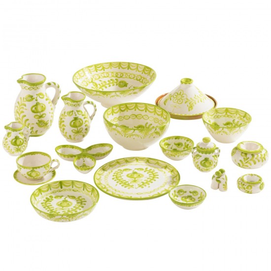 J-Line J Line série de vaisselle Jolipa Ashtray Granada Ceramic White Green Large.