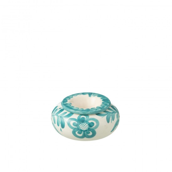 J Line Ashtray Granada Ceramic White Aqua Large L14xB14xH7 cm JLine 52127 by Jolipa 52127.