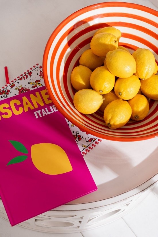 Jolipa Lebrillo Bowl Granada Stripes Ceramic White Orange.