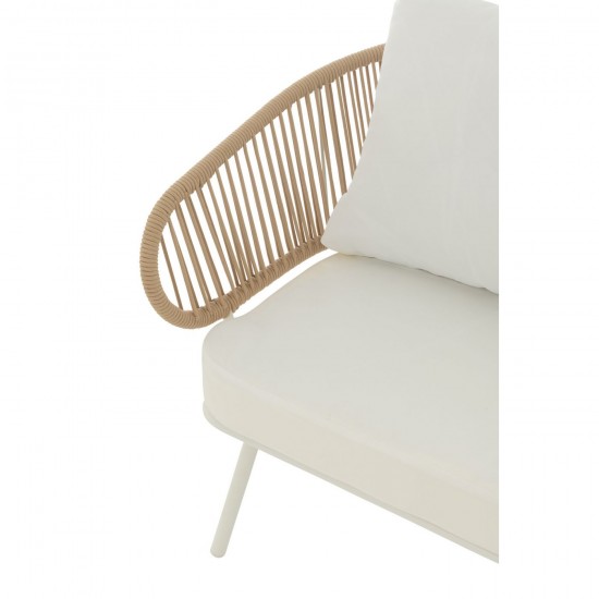 J-Line J Line salons de détente jardin Jolipa Set De 3 Chaises Poa Fer Rotin Blanc.