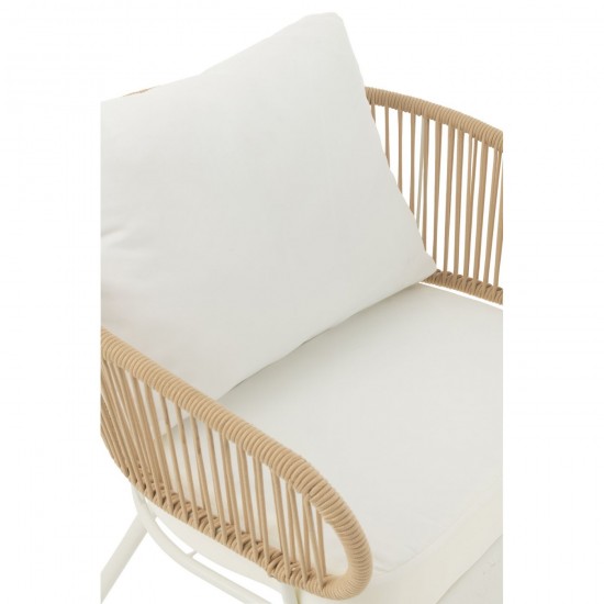 Jolipa Set De 3 Chaises Poa Fer Rotin Blanc.
