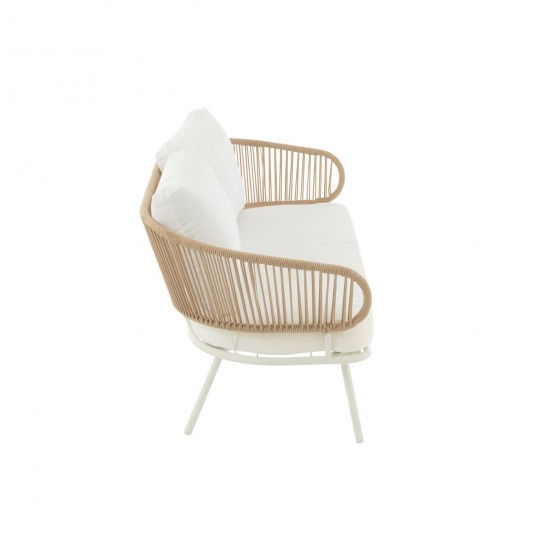 Jolipa Set De 3 Chaises Poa Fer Rotin Blanc.