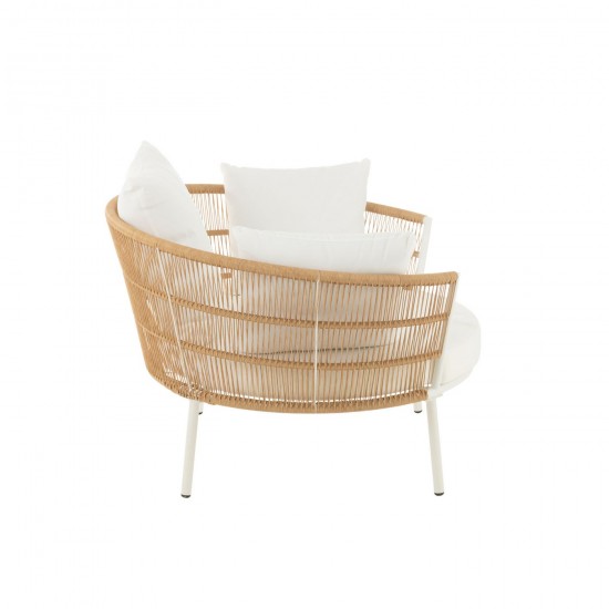 J-Line J Line chaises de repas Jolipa Chaise Joa Fer Rottin Blanc.