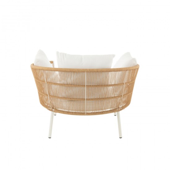 Jolipa Chaise Joa Fer Rottin Blanc.