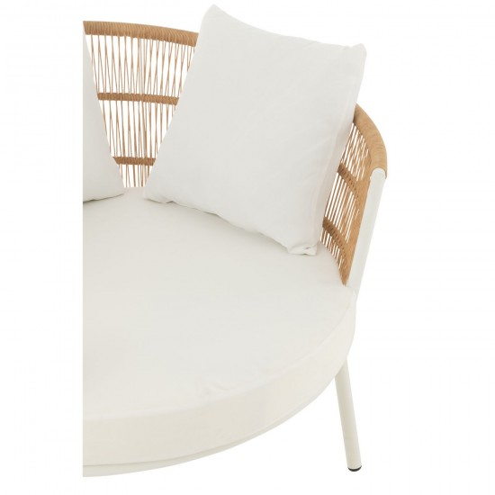 J-Line J Line chaises de repas Chaise Joa Fer Rottin Blanc.