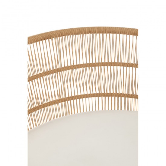 J-Line Sedia Joa Metallo/Rattan Bianco.