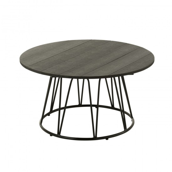 J Line Table Zoa Fer Polyethylene Noir L80xB80xH40 cm JLine 52257 by Jolipa 52257.