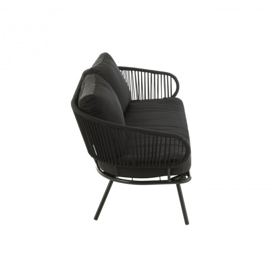 Jolipa Set De 3 Chaises Poa Fer Rottin Noir.