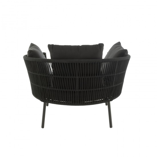 Jolipa Chaise Joa Fer Rottin Noir.