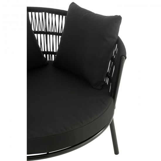 J-Line J Line chaises de repas Chaise Joa Fer Rottin Noir.