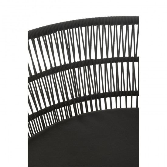 J-Line Sedia Joa Metallo/Rattan Nero.