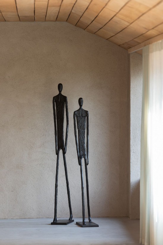 Jolipa Set De 2 Statue Marche Aluminium Noir.