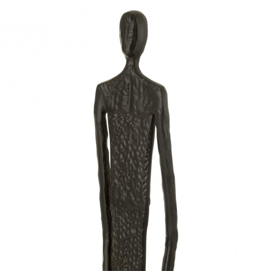 J-Line J Line Gens personnes Jolipa Set De 2 Statue Marche Aluminium Noir.