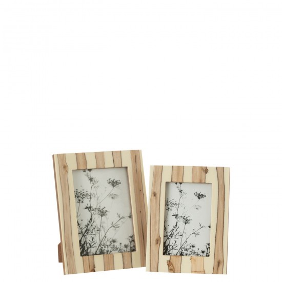 J-Line J Line cadre cadres photo Jolipa Cadre Photo Ibi Mdf Blanc Brun Large.