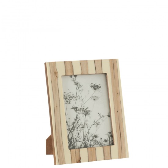 J Line Cadre Photo Ibi Mdf Blanc Brun Large L13xH18 cm JLine 52310 by Jolipa 52310.