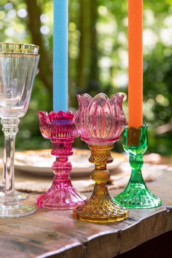 Jolipa Chandelier Rose Verre Mix Assortiment De 3.