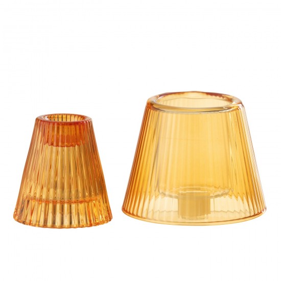 Jolipa Chandelier Chapeau Verre Orange.