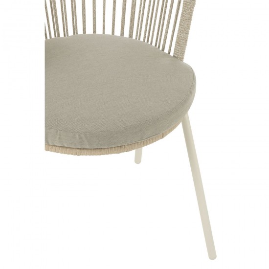 J-Line J Line chaises de repas Chaise Toa Acier Corde Gris.