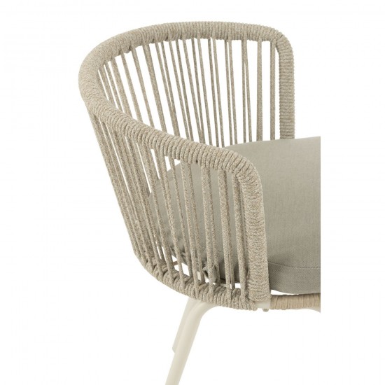 J-Line Sedia Toa Metallo/Corda Grigio.