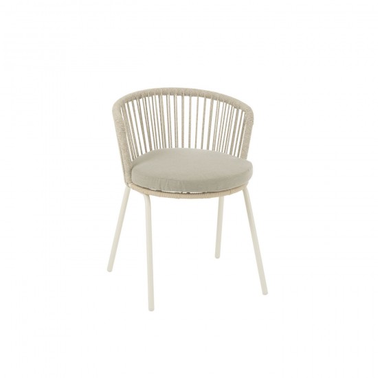 J Line Chaise Toa Acier Corde Gris L57xB56xH75 cm JLine 52360 by Jolipa 52360.