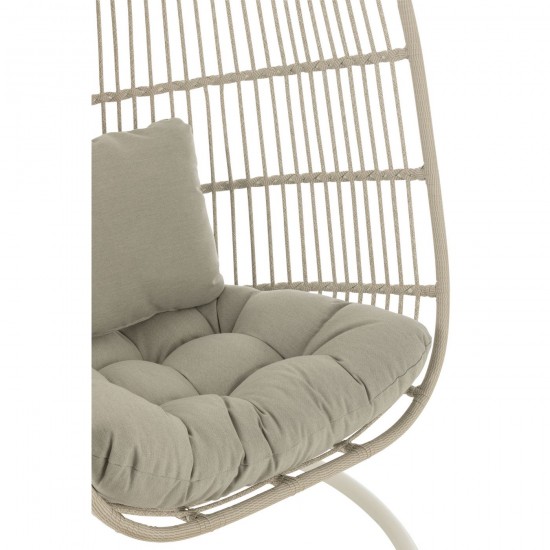 Jolipa Poltrona Sospesa Egga Acciaio/Corda Grigio.