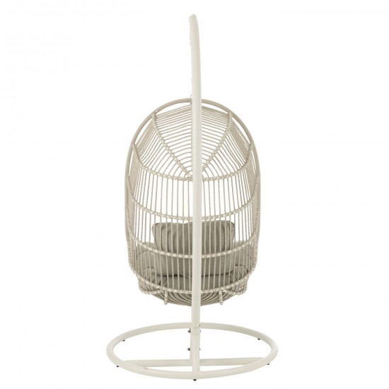 Jolipa Fauteuil Suspendu Egga Acier Corde Gris.