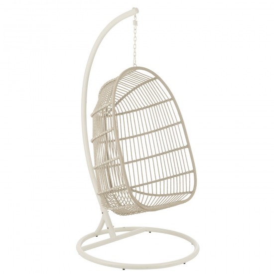 J-Line J Line chaise suspendue oeuf Fauteuil Suspendu Egga Acier Corde Gris.