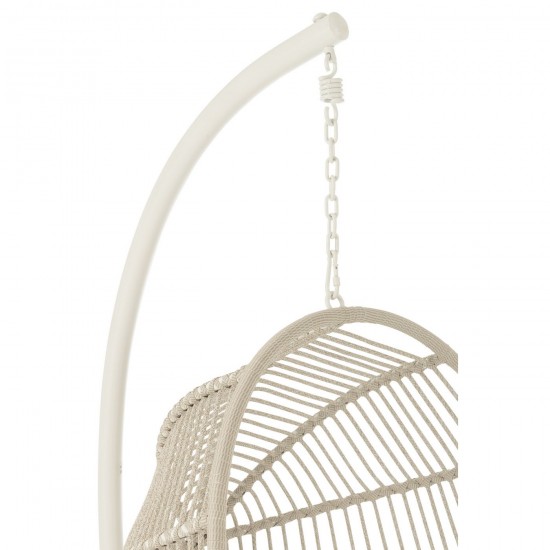 J-Line Poltrona Sospesa Egga Acciaio/Corda Grigio.